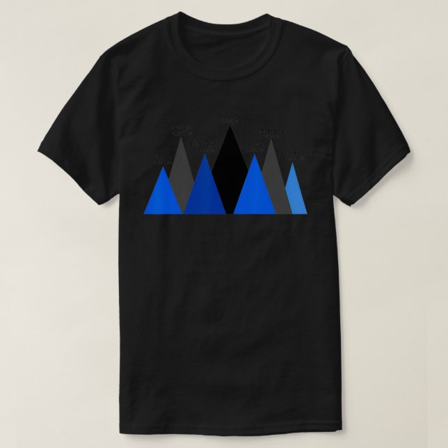 Klättra de sju topparna av toppmötena t shirt (Design framsida)