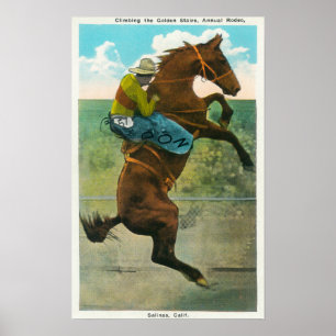 Klättra den guld- trappor på den årliga rodeoen poster