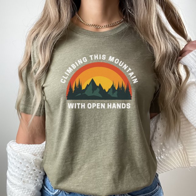 Klättra detta berg med öppen Händer Christian T Shirt (Skapare uppladdad)
