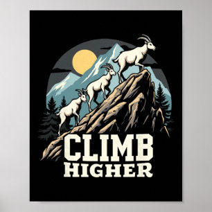 Klättra Högre Bergsget Aventyr Motivational Poster