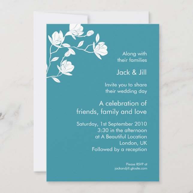 Klättra högt (vit på turkos) 5x7 inbjudningar (Framsida)