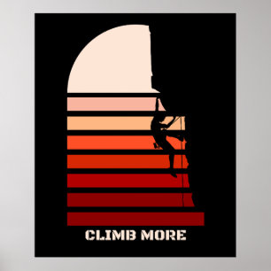 Klättra Mer Retro Vintage Klippklättring Citat Poster