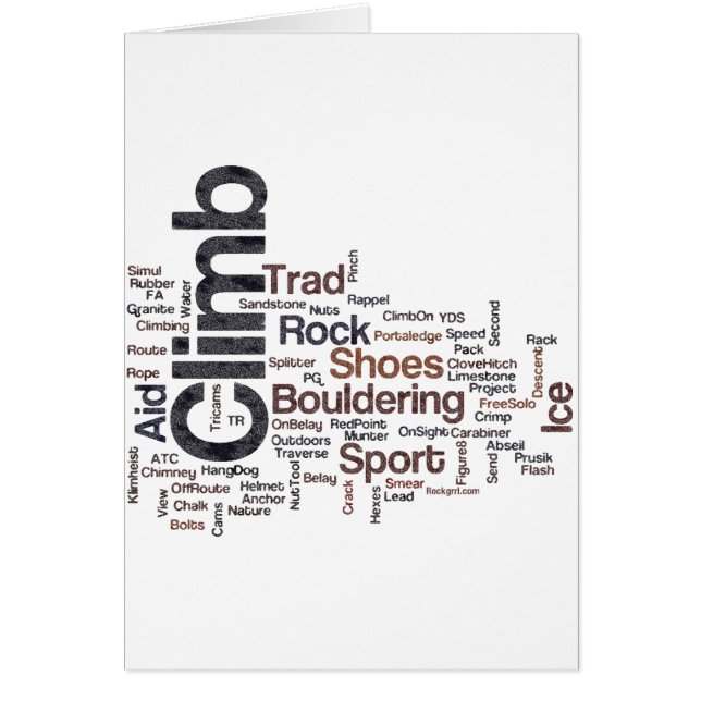 Klättra ord hälsningskort (Framsidan)