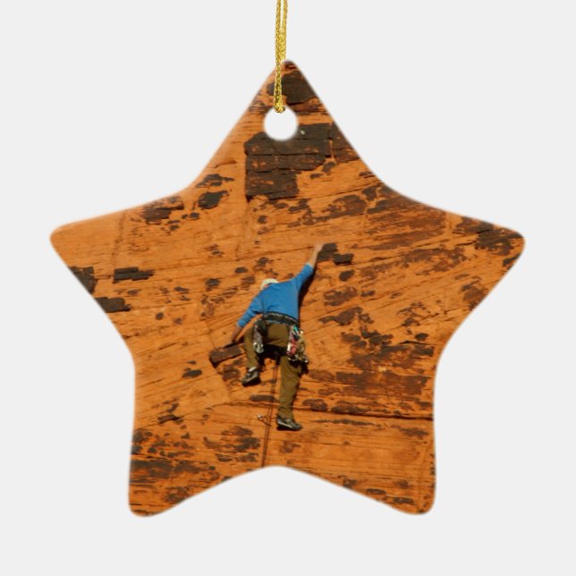 Klättra på röda stenar julgransprydnad keramik (Framsidan)