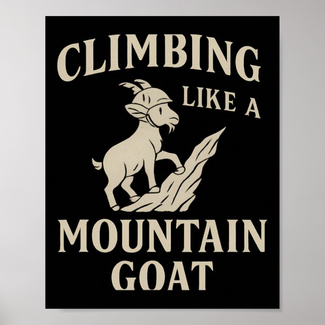 Klättra som en bergsget Hjälm Utomhus Typografi Poster (Framsidan)