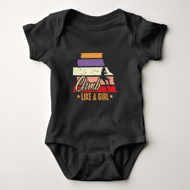 Klättra som en flickmur som klättrar i berget t shirt (Framsida)