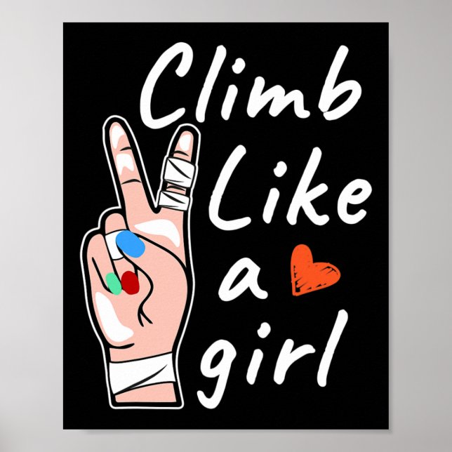 Klättra Som En Tjej, Bouldering Klippklättring  Poster (Framsidan)
