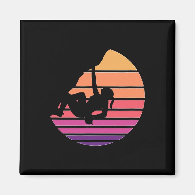 Klättra Som En Tjej, Rolig Klippklättring  Magnet (Framsidan)