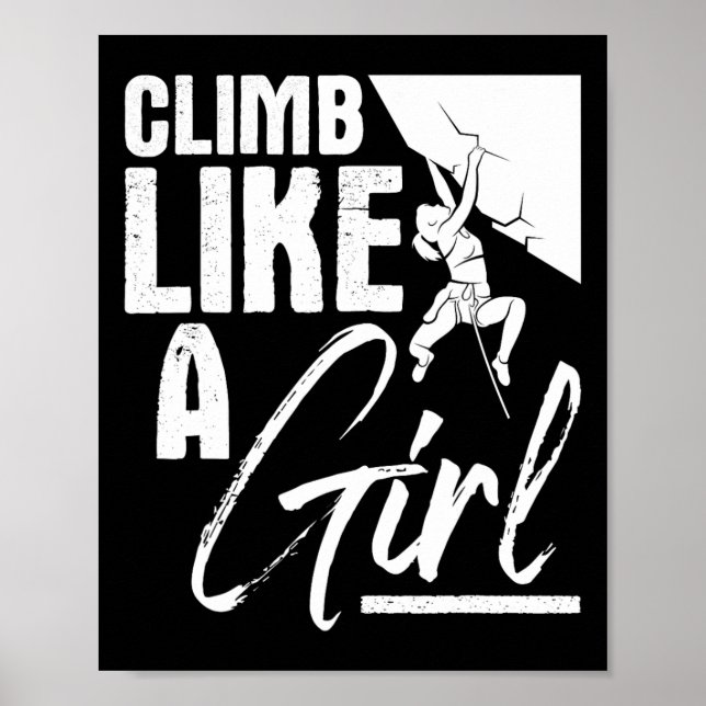 Klättra Som En Tjej - Sport Bouldering Klippklättr Poster (Framsidan)