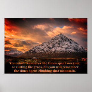 Klättra ut bergslandskapets inspirationskvot poster