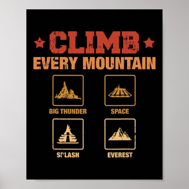 Klättra varje berg Big Thunder Space Splashs Eve Poster (Framsidan)