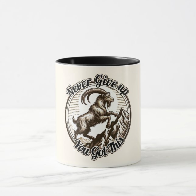 Klättrande Bergget Capricorn Födelsedag Zodiak Mugg (Center)