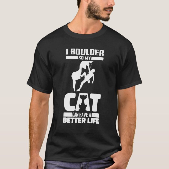 Klattrande Katt  Klättrare Bouldering T Shirt (Framsida)
