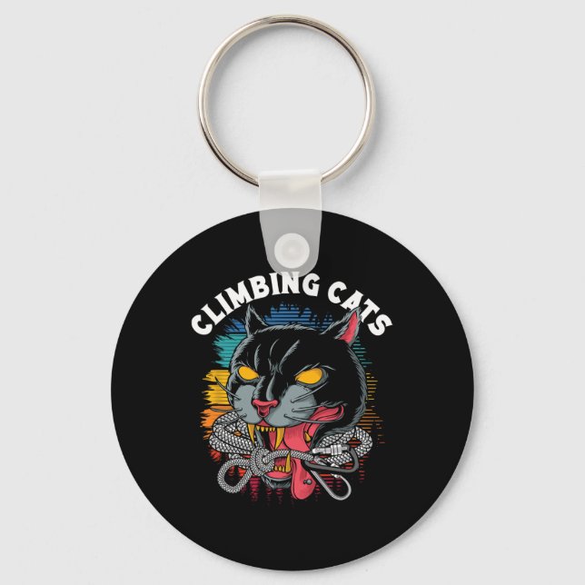 Klättrande Katter Bouldering Klippklättring Klättr Nyckelring (Framsida)