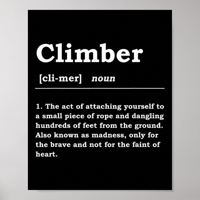 Klättrare Definition Substantiv Boulderin Klippklä Poster (Framsidan)
