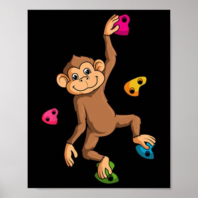 Klättrare för Bouldering Fri klättring Monkey Lite Poster (Framsidan)