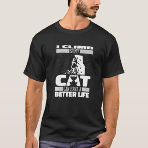 Klättrare Katt Berg Bergsbestigare Klättra Klippkl T Shirt