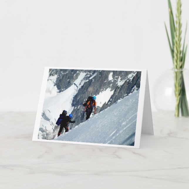 Klättrare på Mont Blanc, Frankrike Helgkort (Framsida)