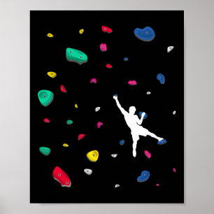 Klättring Boulder Vägg Klippklättrare Bouldering _ Poster