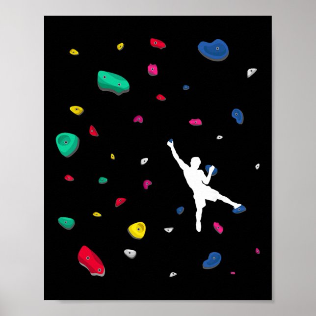 Klättring Boulder Vägg Klippklättrare Bouldering _ Poster (Framsidan)