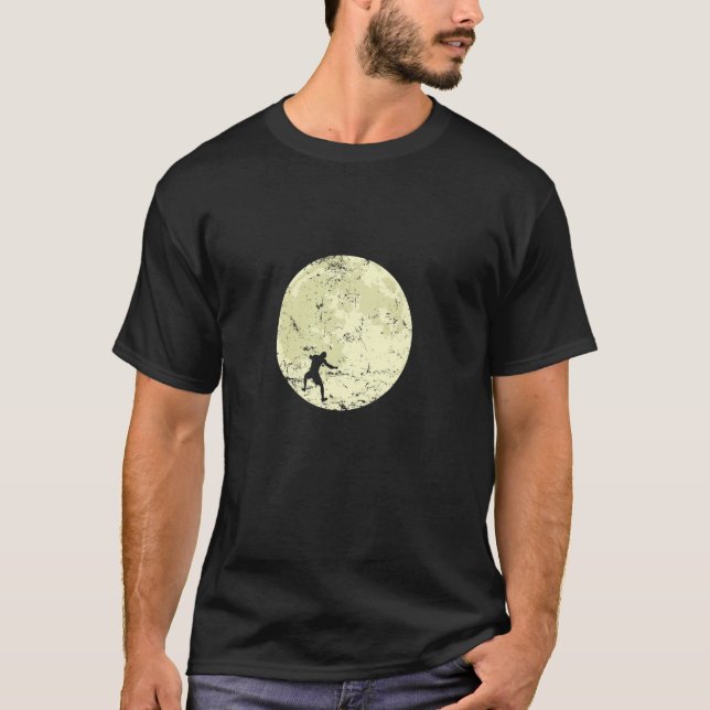 Klättring Bouldering framför månen T Shirt (Framsida)