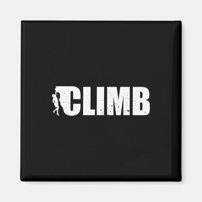 Klättring Bouldering Klippklättrare Klättra Silhue Magnet (Framsidan)