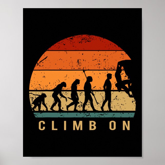 Klättring Evolution - Bouldering Klättring Bergsbe Poster (Framsidan)