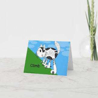 Klättring! Gullig kattunge Notecard Kort