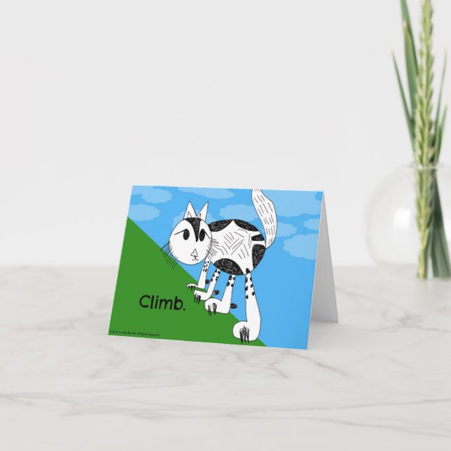 Klättring! Gullig kattunge Notecard Kort (Framsida)