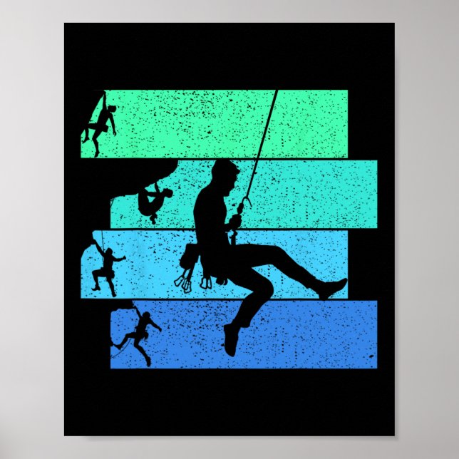 Klättring Klättrare Bouldering Stenblock Barn Pojk Poster (Framsidan)