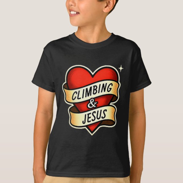 Klättring Och Jesus Kristna  T Shirt (Framsida)