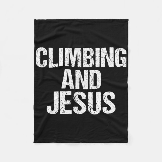 Klättring Och Jesus Träd Klippklättrare  Fleecefilt (Framsidan)