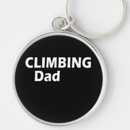 klättring pappa rund silverfärgad nyckelring
