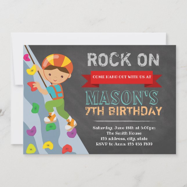 Klättringpartyinbjudan Inbjudningar (Framsida)