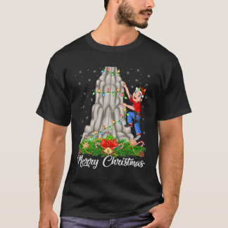Klättringsälskare Matchande Tomtehatt Klättring T Shirt