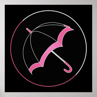 Klaus Hargreeves Rosa Umbrella Black Poster