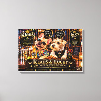 Klaus & Lucky Partners i Rätt beslut Rolig Hund Canvastryck