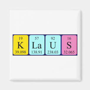 Klaus periodisk magnet bord namn