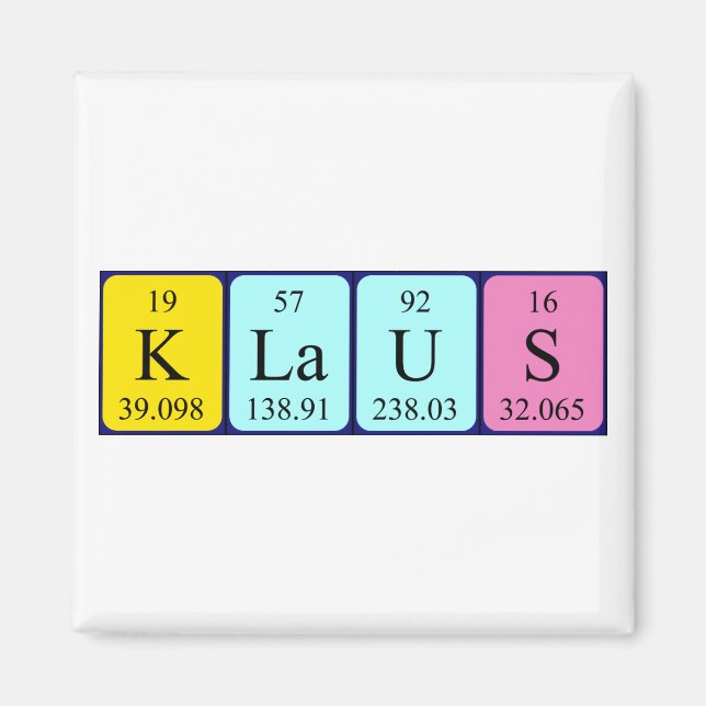 Klaus periodisk magnet bord namn (Framsidan)