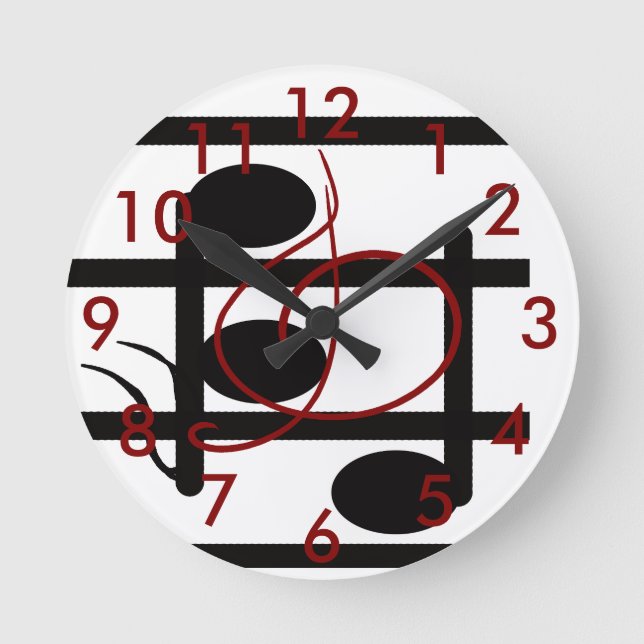 Klav för Treble för musik noter för Rund Klocka (Framsida)