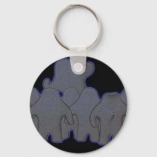 Klay värld mörka glödande Keychain Nyckelring