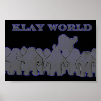 Klay World Poster svart glöd