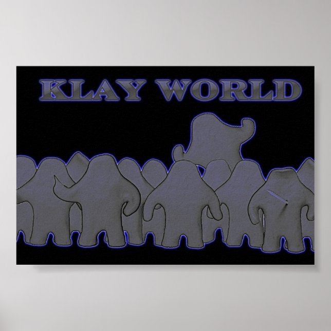 Klay World Poster svart glöd (Framsidan)
