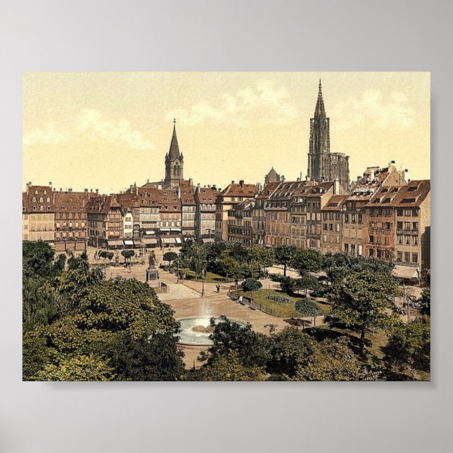 Kleber Ställe, Strassburg, Alsace Lorraine, Tyskla Poster (Framsidan)