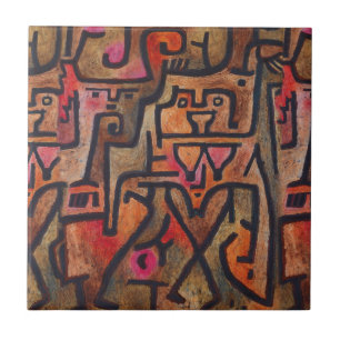 Klee Abstrakt Forest Expressionist Modern Art Kakelplatta