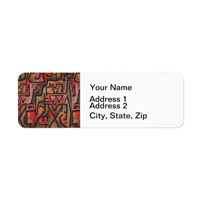 Klee Abstrakt Forest Expressionist Modern Art Returadress Etikett (Framsidan)