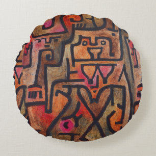 Klee Abstrakt Forest Expressionist Modern Art Rund Kudde
