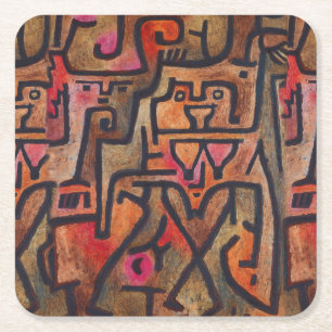 Klee Abstrakt Forest Expressionist Modern Art Underlägg Papper Kvadrat