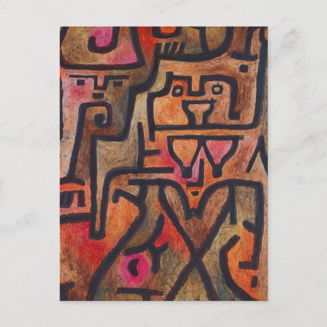 Klee Abstrakt Forest Expressionist Modern Art Vykort (Framsida)