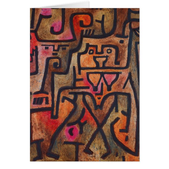 Klee Abstrakt Red Abstrakt Expressionist Nature Hälsningskort (Framsidan)